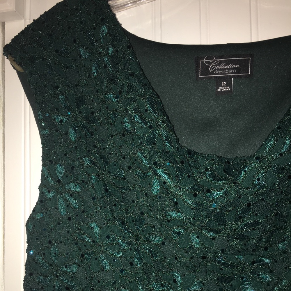 Dressbarn Emerald Lace, Sequined Formal Dress